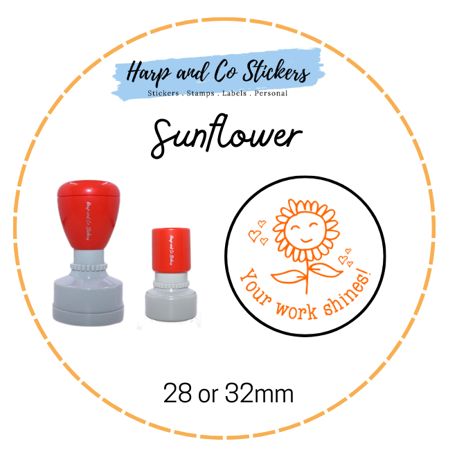 28 or 32mm Round Stamp -Sunflower