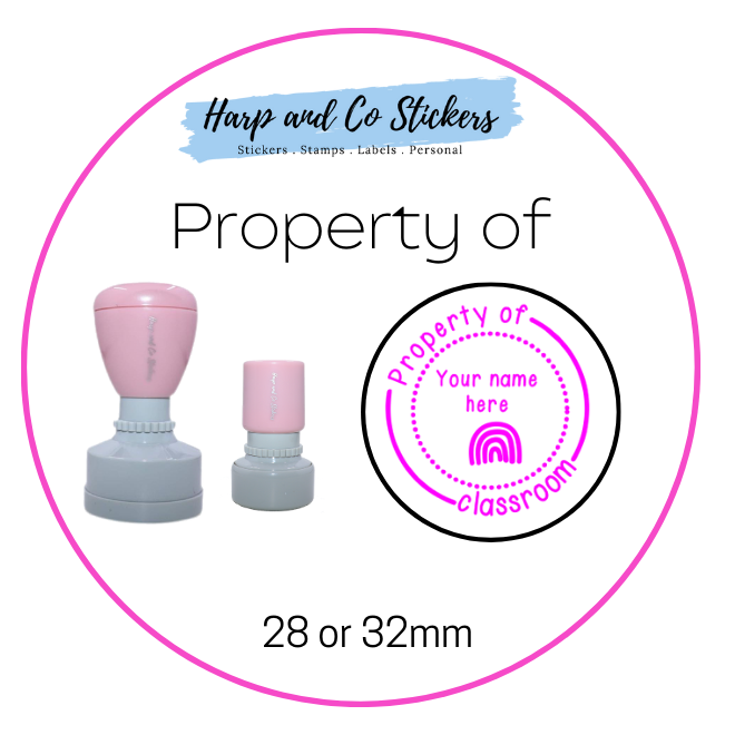 28 or 32mm Personalised Merit Stamp - Property of