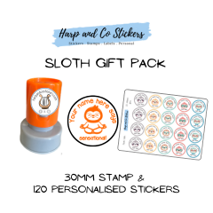 Gift Pack 30mm Stamp + 120 Stickers - Sloth