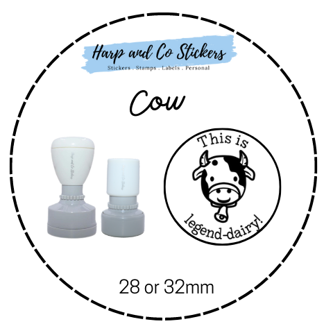 28 or 32mm Round Stamp - Cow
