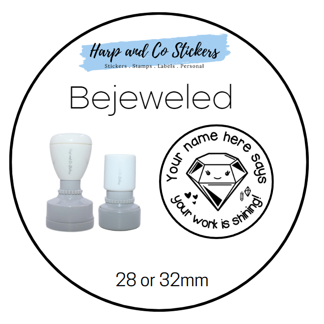28 or 32mm Personalised Merit Stamp - Bejeweled