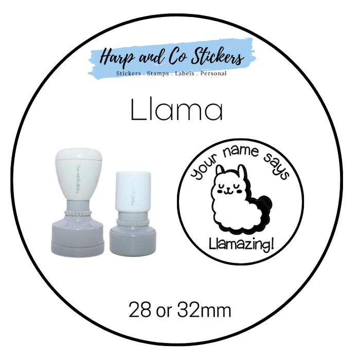 28 or 32mm Personalised Merit Stamp - *Llama* - Great for the classroom!