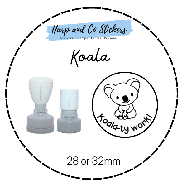 28 or 32mm Round Stamp - Koala Merit
