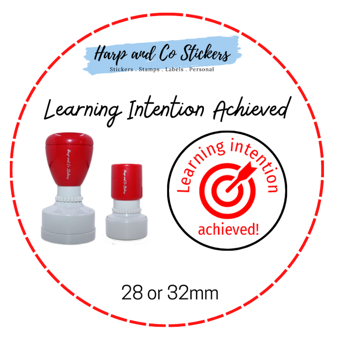 28 or 32mm Round Stamp - Learning Intention Achieved
