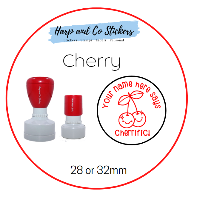 28 or 32mm Personalised Merit Stamp - Cherry