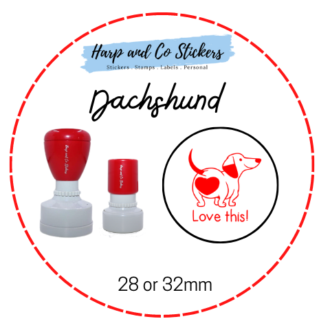 28 or 32mm Round Stamp - Dachshund