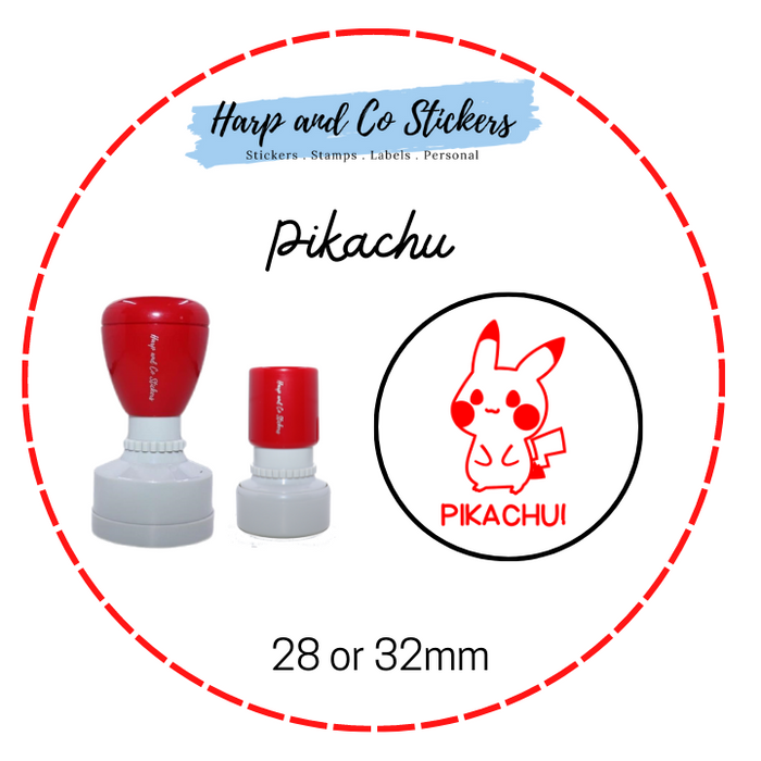 28 or 32mm Round Stamp - Pikachu