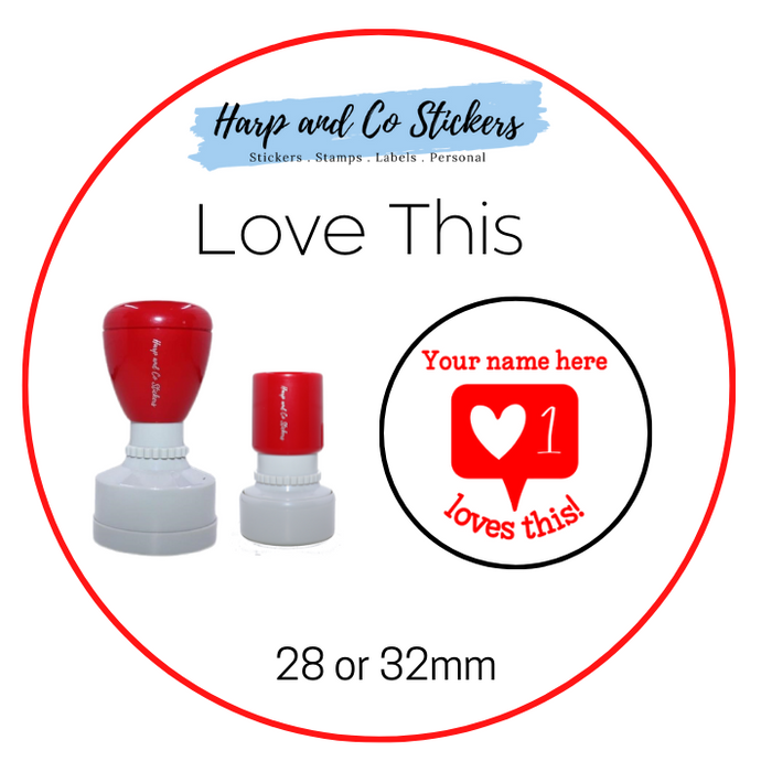 28 or 32mm Personalised Merit Stamp - Loves This