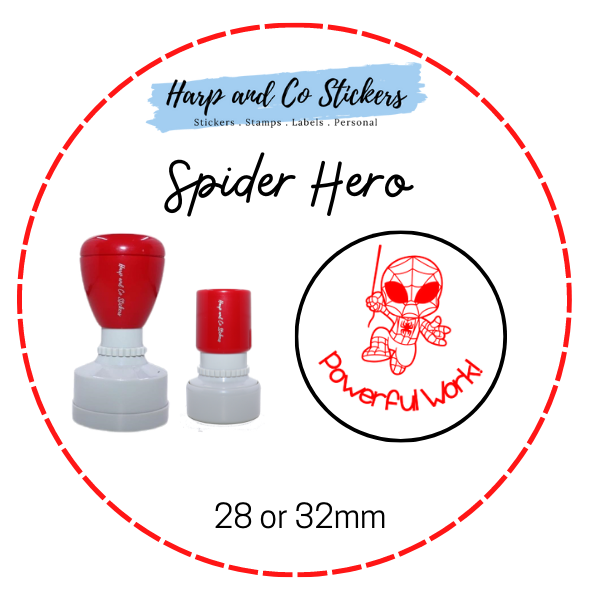 28 or 32mm Round Stamp - Spider Hero