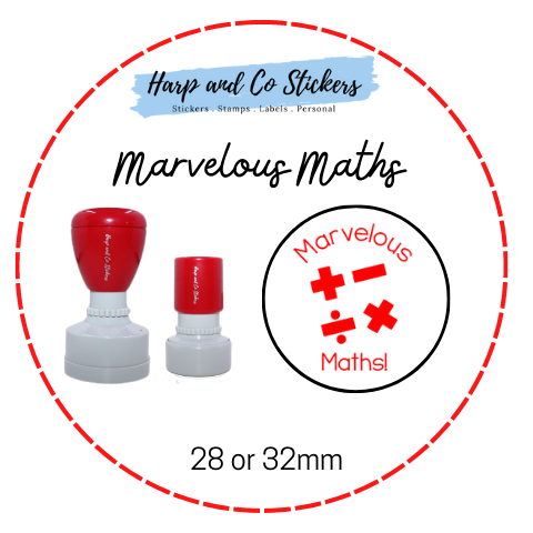 28 or 32mm Round Stamp - Marvelous Maths