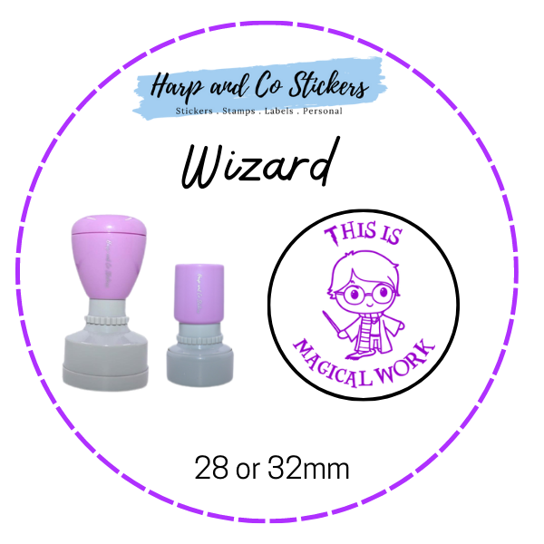 28 or 32mm Round Stamp - Wizard