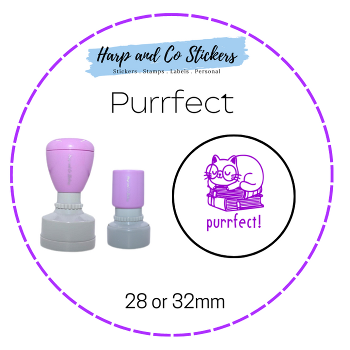 28 or 32mm Round Stamp - Purrfect
