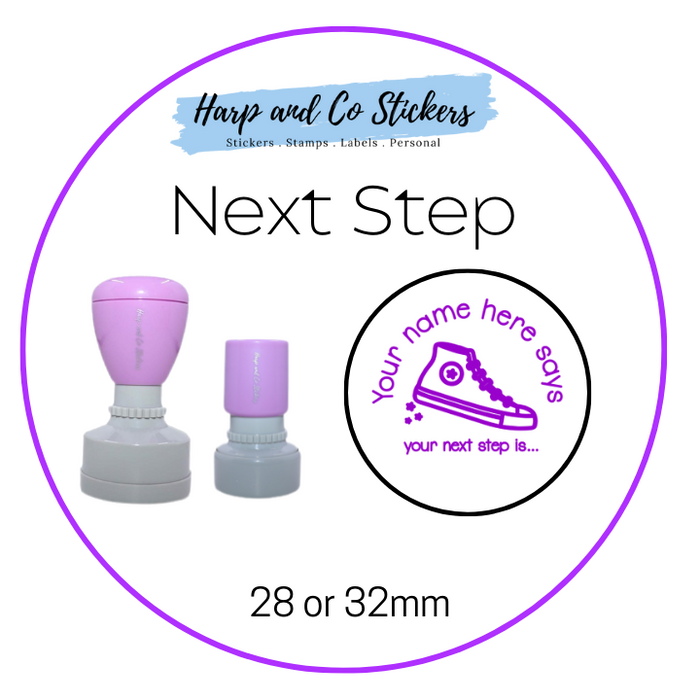 28 or 32mm Personalised Merit Stamp - *Next Step* - Great for the classroom!