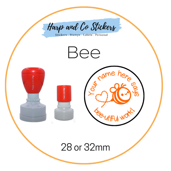 28 or 32mm Personalised Merit Stamp - Bee