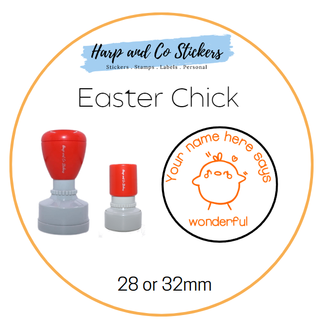 28 or 32mm Personalised Merit Stamp - Easter Chick