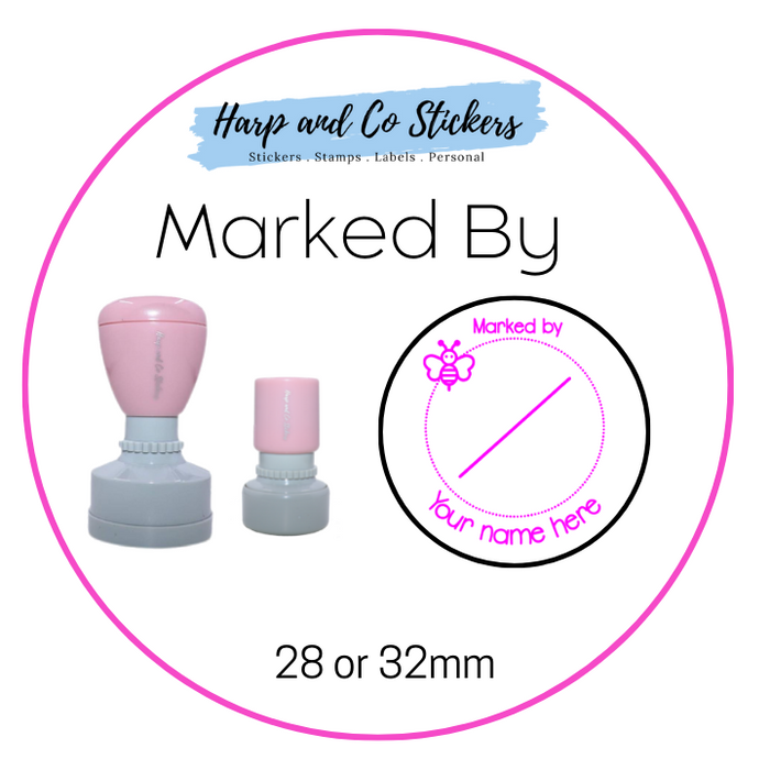 28 or 32mm Personalised Merit Stamp - *Marked By* - Great for the classroom!