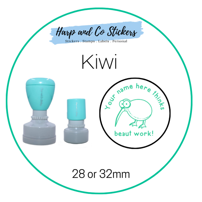 28 or 32mm Personalised Merit Stamp - *Kiwi* - Great for the classroom!
