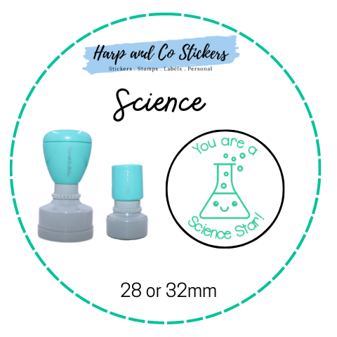 28 or 32mm Round Stamp - Science Star