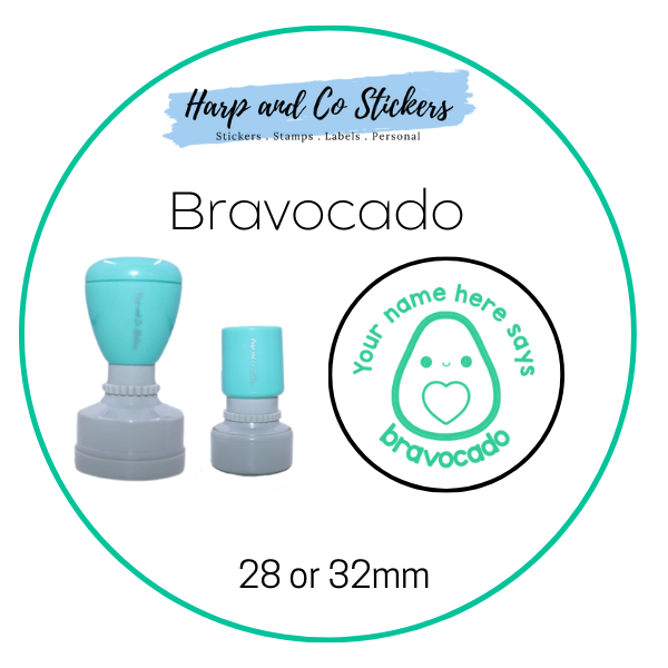 28 or 32mm Personalised Merit Stamp - Bravocado