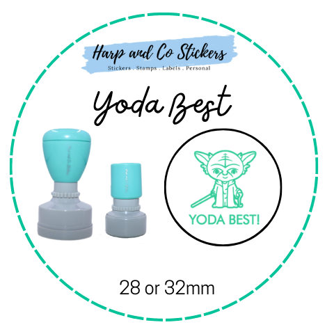 28 or 32mm Round Stamp - Yoda Best