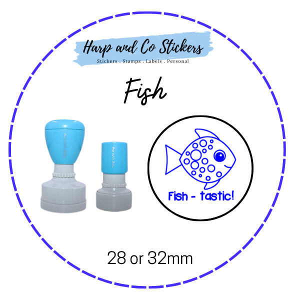 28 or 32mm Round Stamp - Fish