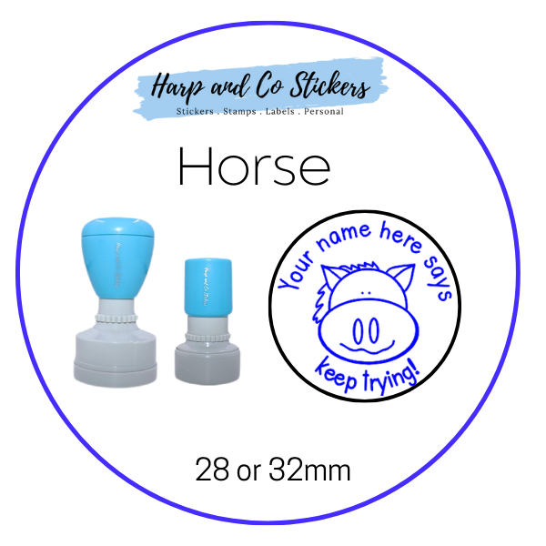 28 or 32mm Personalised Merit Stamp - Horse