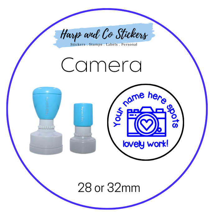 28 or 32mm Personalised Merit Stamp - *Camera* - Great for the classroom!