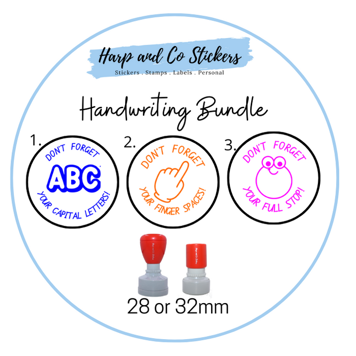 28 or 32mm Stamp Bundle - 3 Handwriting Stamps