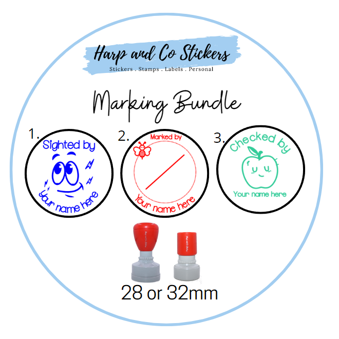 28 or 32mm Personalised Stamp Bundle - 3 Marking stamps