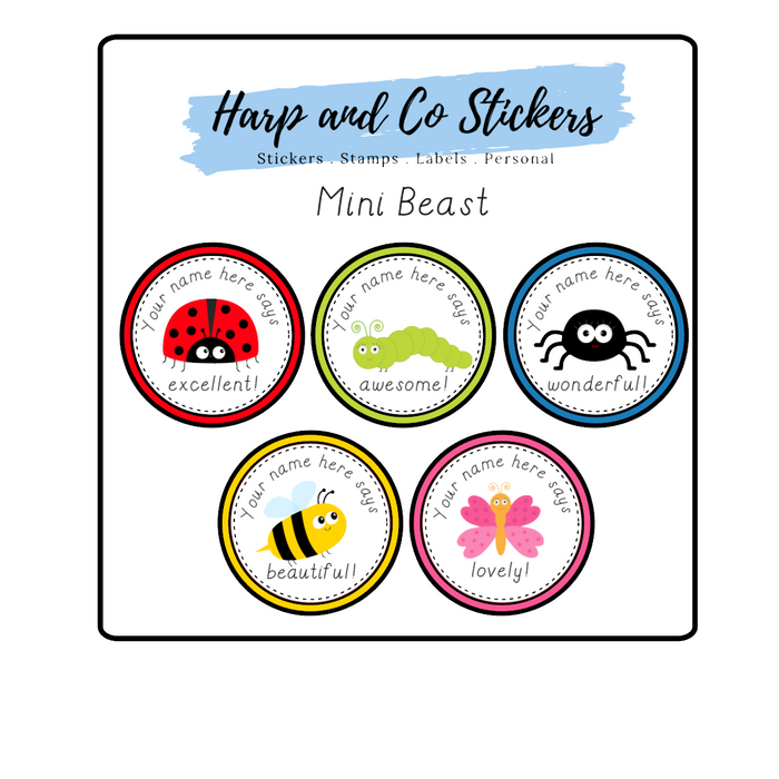 Personalised stickers - Mini Beast