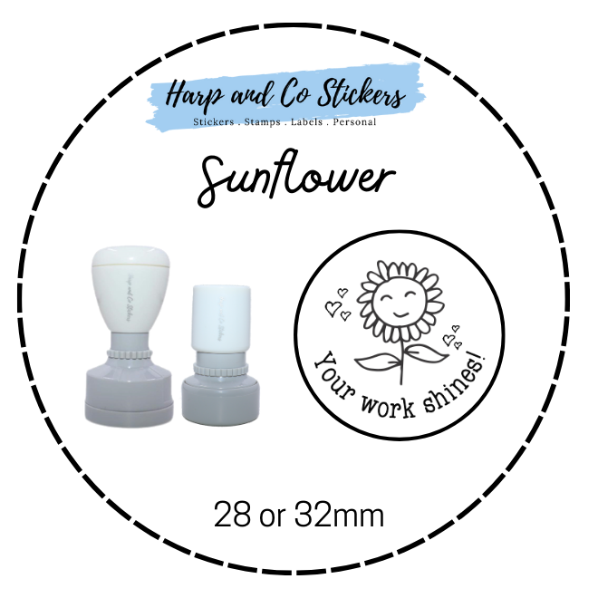28 or 32mm Round Stamp -Sunflower