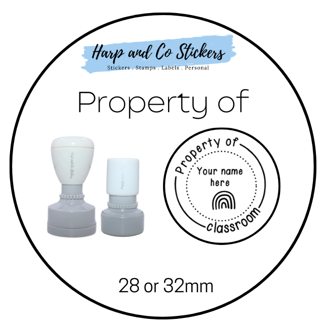 28 or 32mm Personalised Merit Stamp - Property of