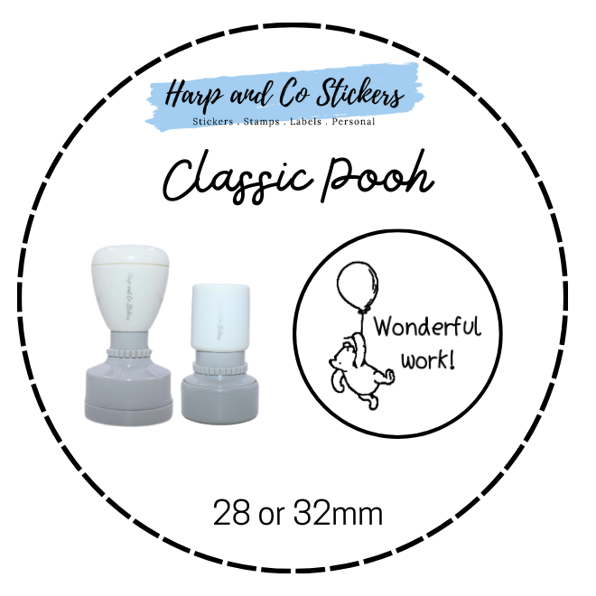 28 or 32mm Round Stamp - Classic Pooh