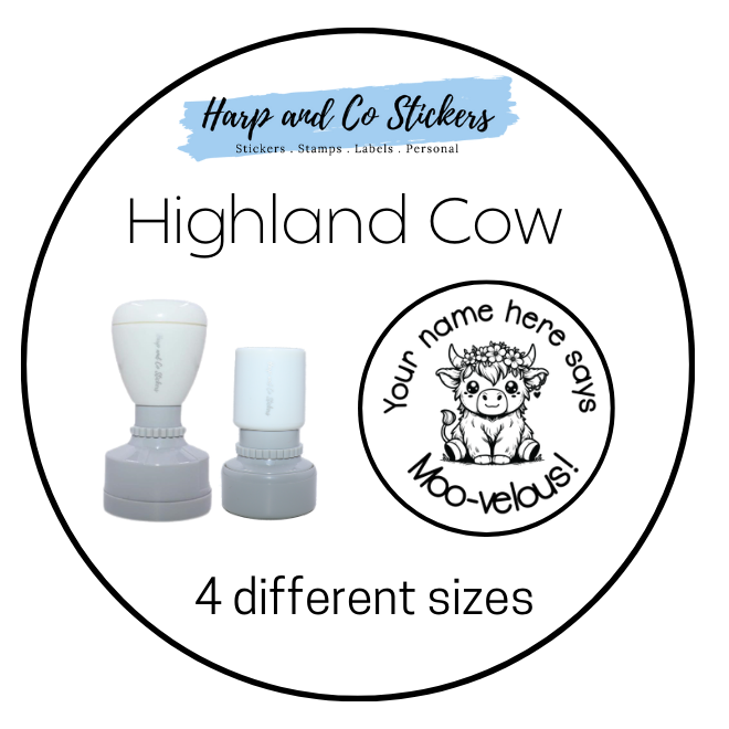 Personalised Merit Stamp - Highland Cow