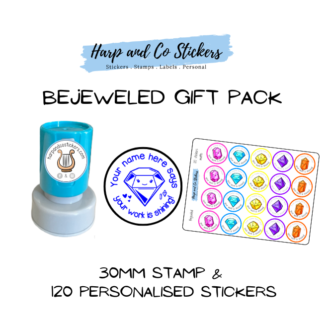 Gift Pack 30mm Stamp + 120 Stickers - Bejeweled
