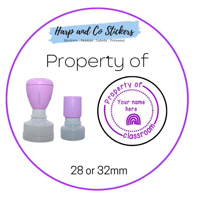 28 or 32mm Personalised Merit Stamp - Property of