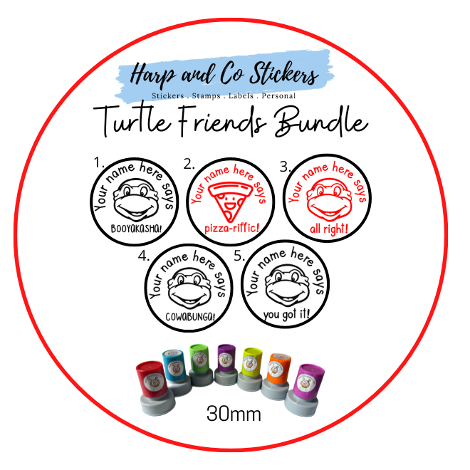 5 Turtle and Friends Stamp Bundle