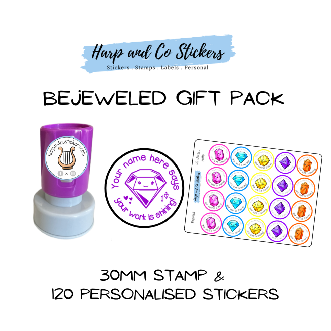 Gift Pack 30mm Stamp + 120 Stickers - Bejeweled