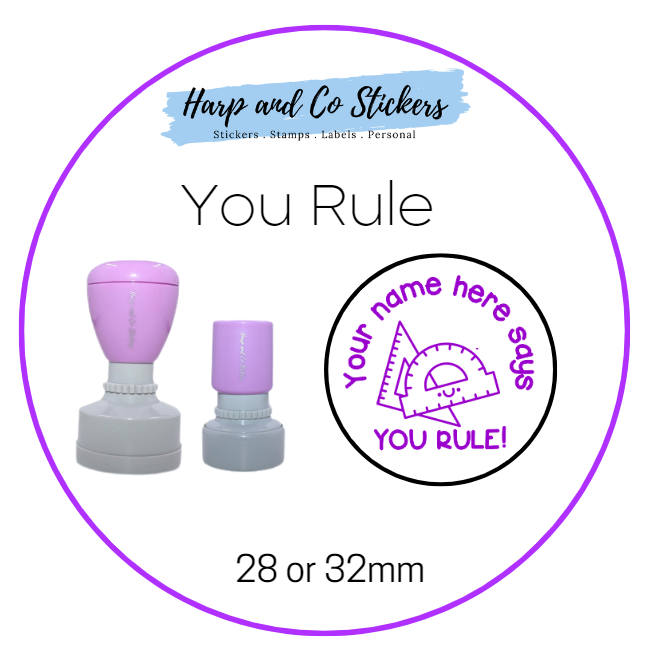 28 or 32mm Personalised Merit Stamp - You Rule