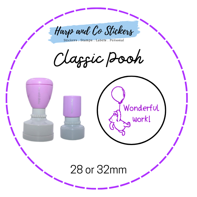 28 or 32mm Round Stamp - Classic Pooh