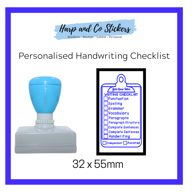 Personalised Rectangle 32 x 55mm stamp - Writing Checklist