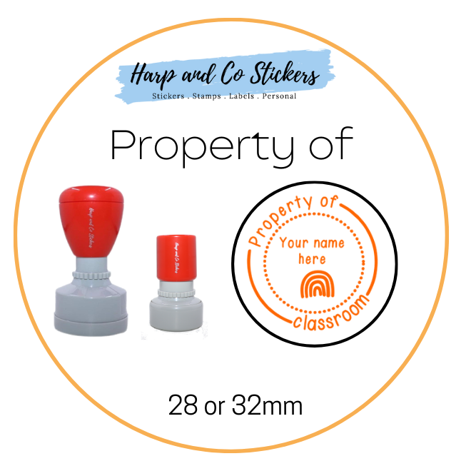 28 or 32mm Personalised Merit Stamp - Property of