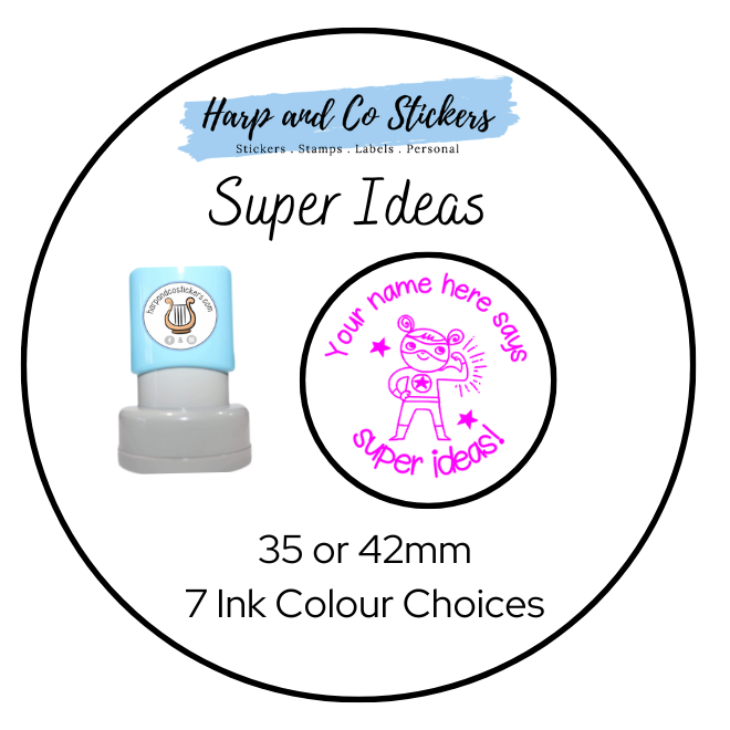 Super Ideas! 35 or 42mm Personalised Stamp