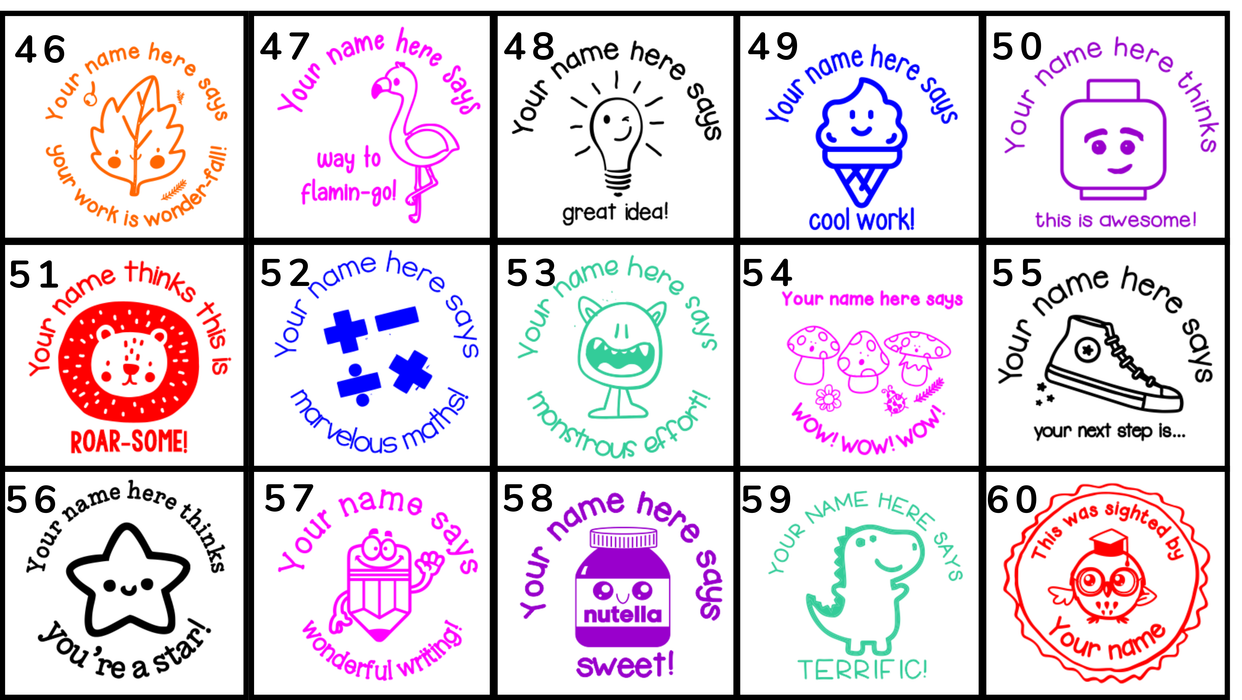 Clearance Personalised Stamps (Multiple Sizes)
