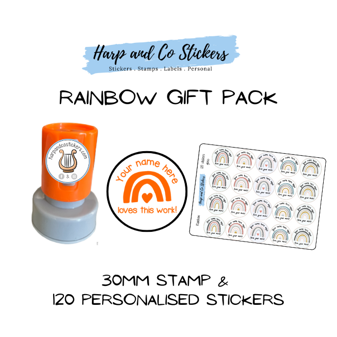 Gift Pack 30mm Stamp + 120 Stickers - Rainbow