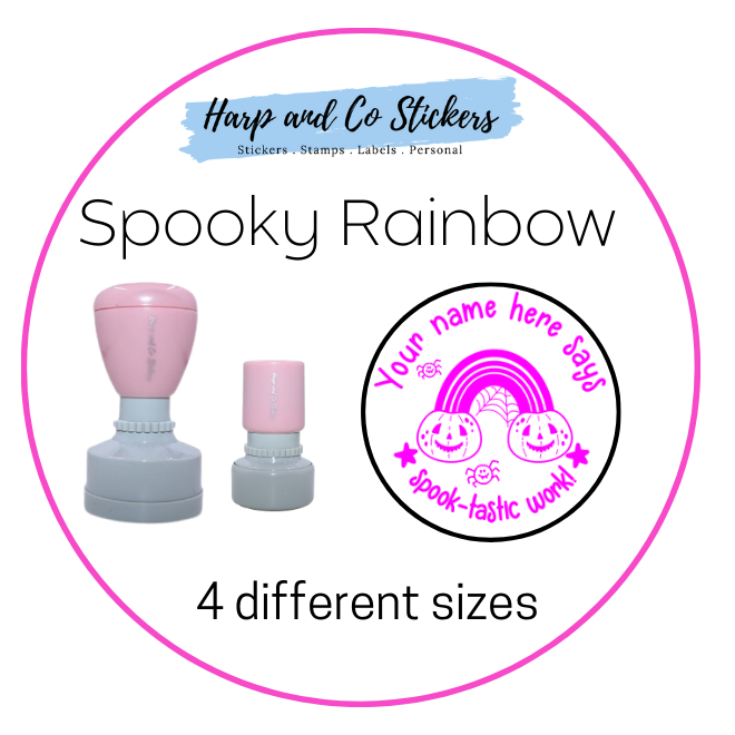 Personalised Merit Stamp - Spooky Rainbow