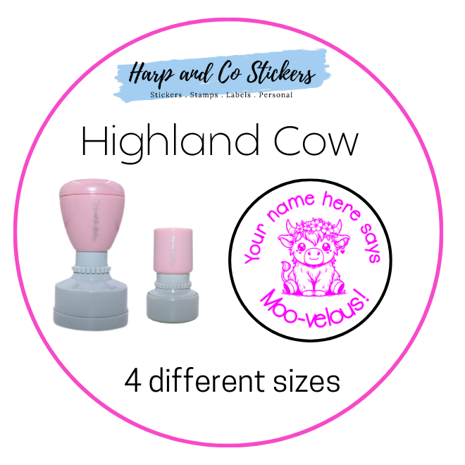 Personalised Merit Stamp - Highland Cow