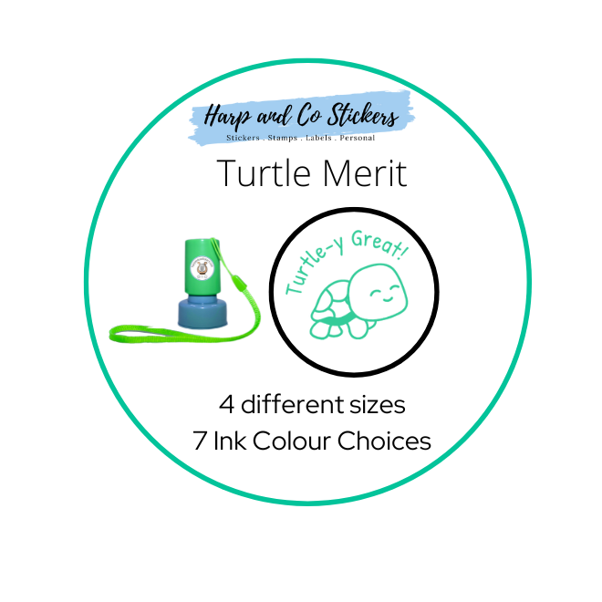 Round Stamp -Turtle — Harp & Co Stickers