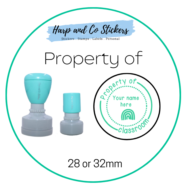 28 or 32mm Personalised Merit Stamp - Property of