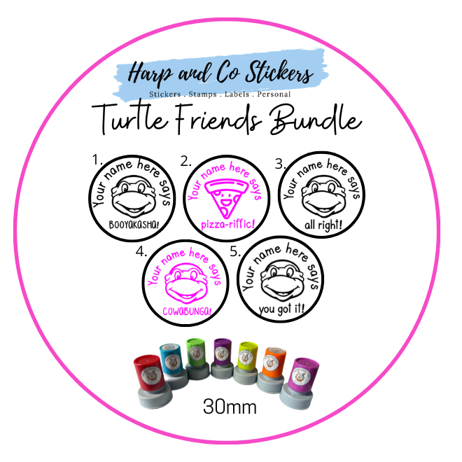 5 Turtle and Friends Stamp Bundle